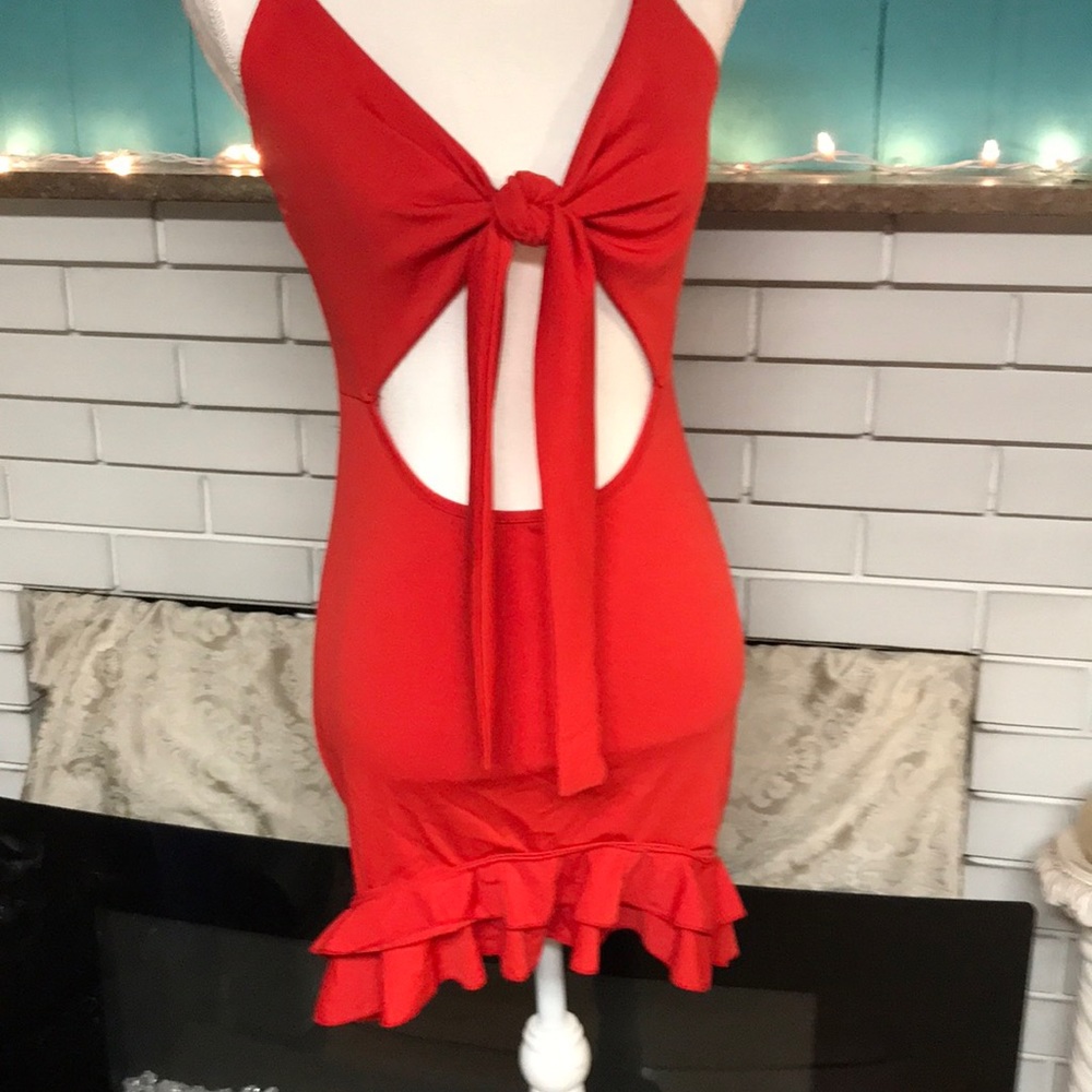 Red casual dress. Size M